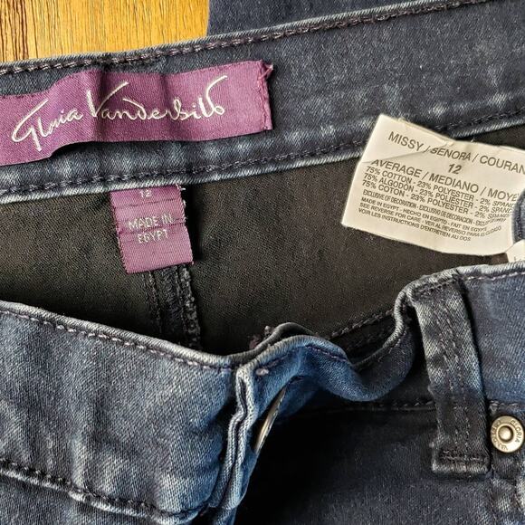 GLORIA VANDERBILT Amanda Blue Jeans Size 12 - Picture 6 of 7